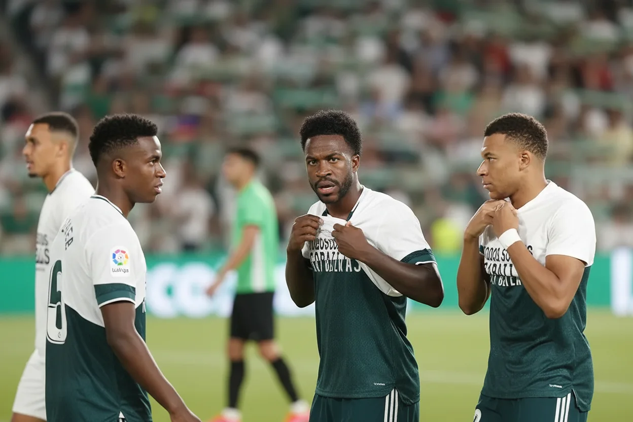 Vinicius, Mbappé y Konaté no muestran el mensaje de apoyo a Ceuta en el Martínez